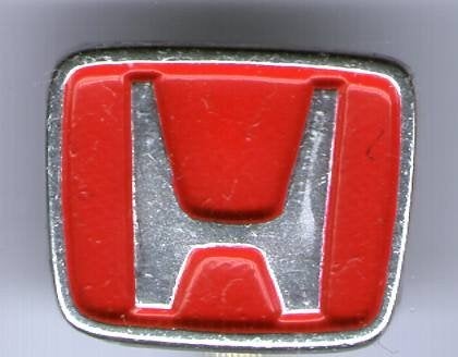 HONDA rood op zilverkleurig auto speldje ( B_155), Ophalen of Verzenden, Nieuw, Transport, Speldje of Pin