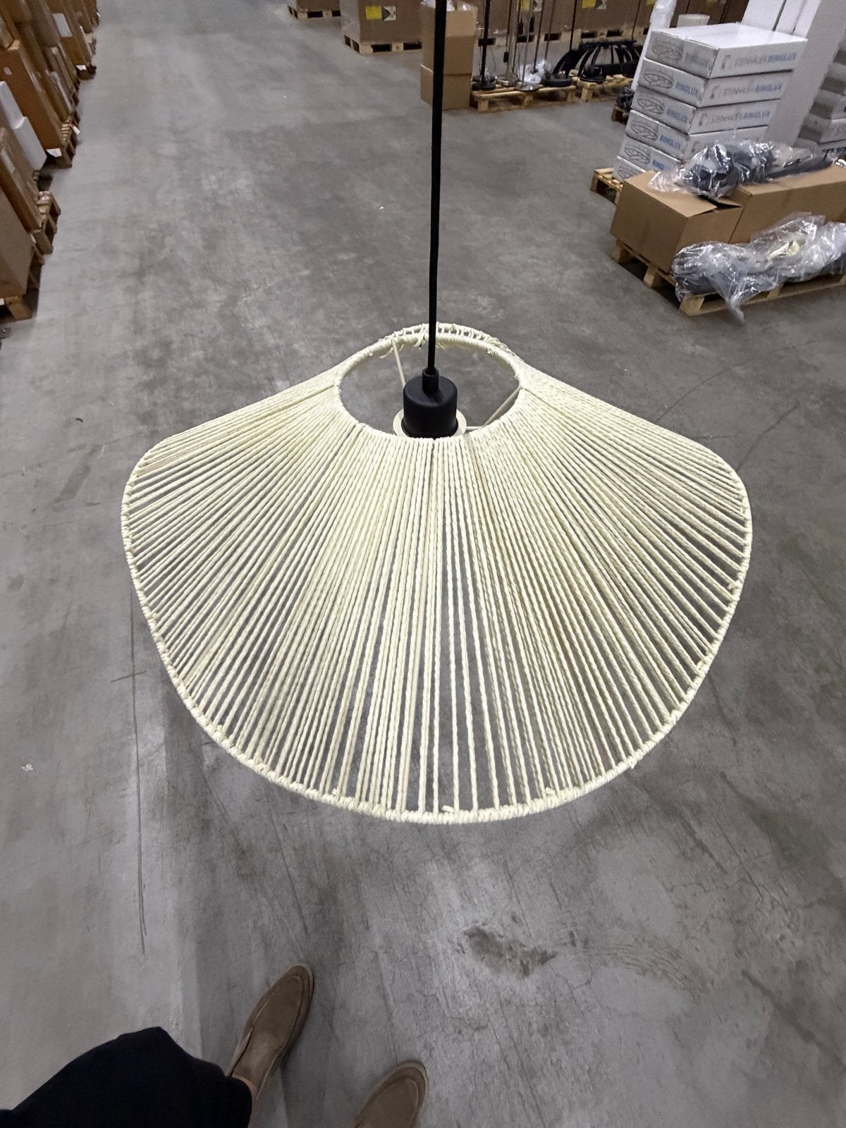 Organische Katoendraad Hanglamp - Ø 50cm, Ophalen of Verzenden, Nieuw, Textiel, E27 (groot)