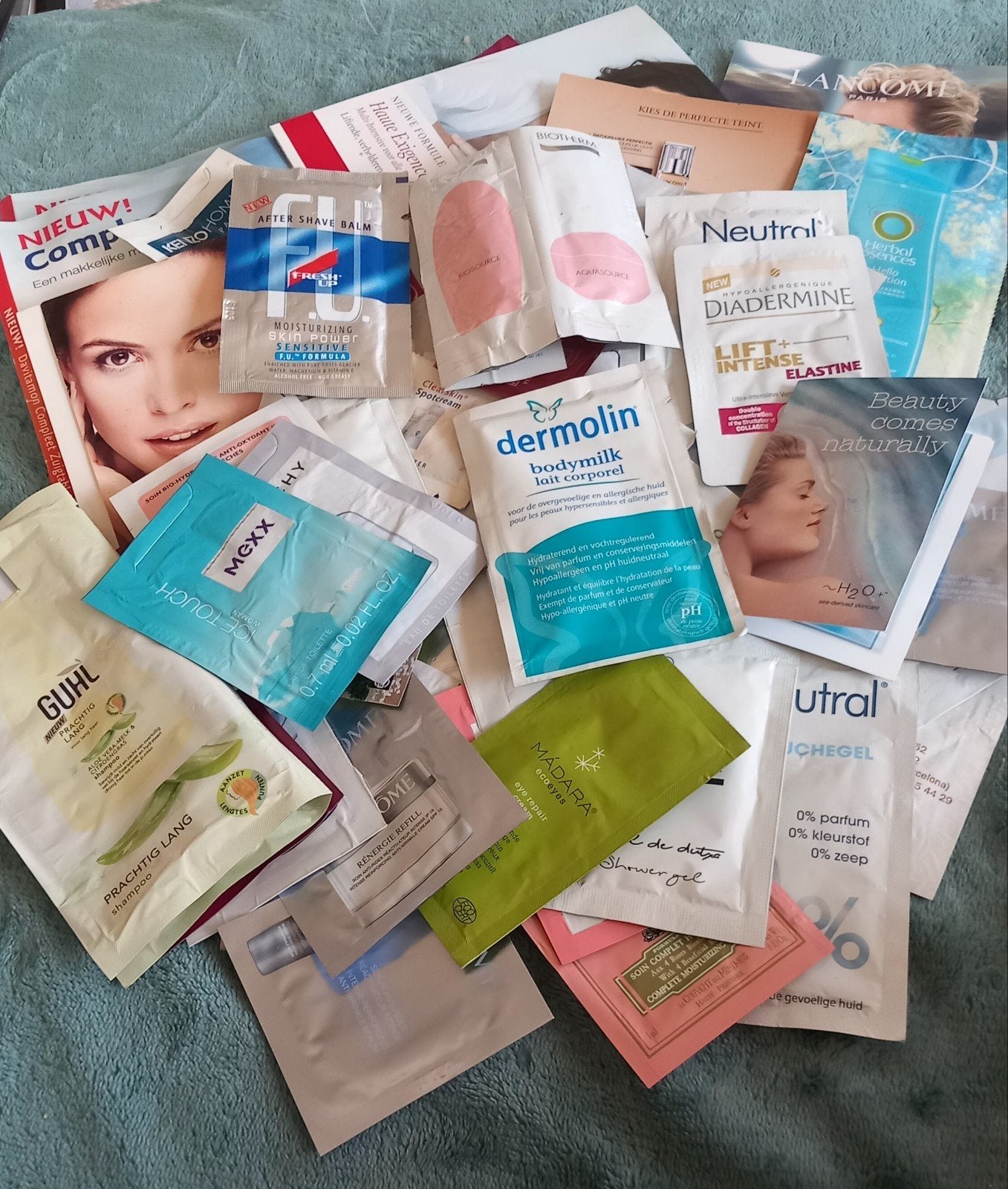62 Stuks Proefmonsters Kenzo Lancome Mexx Guhl Nivea e.v.a., Ophalen of Verzenden, Nieuw, Overige typen