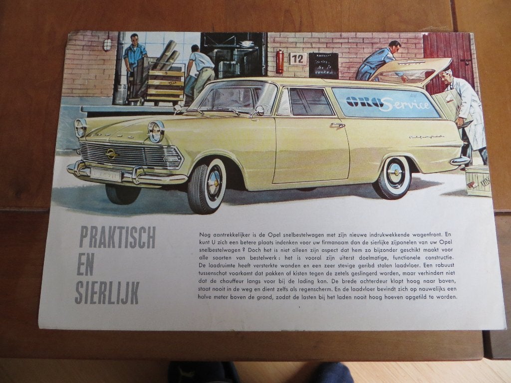 Folder Opel Olympia Rekord bestelauto 1960, Gelezen, Opel, Opel, Ophalen of Verzenden