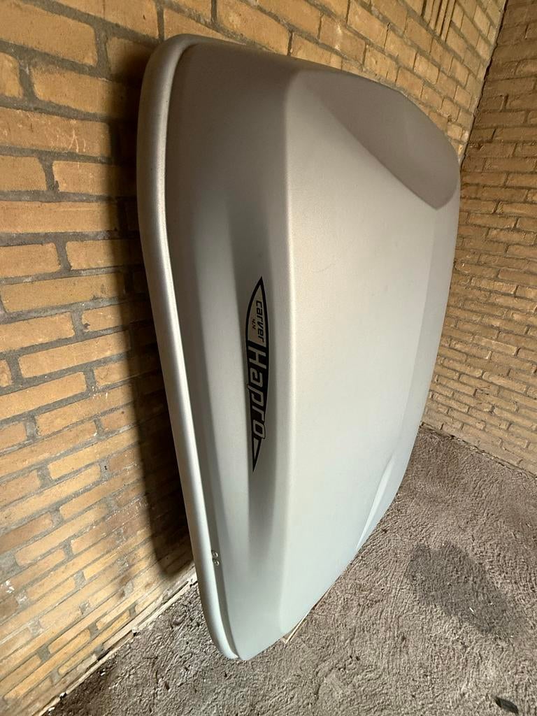 Hapro Carver 4.4 Dakkoffer met Thule dakdragers, Ophalen of Verzenden, Gebruikt