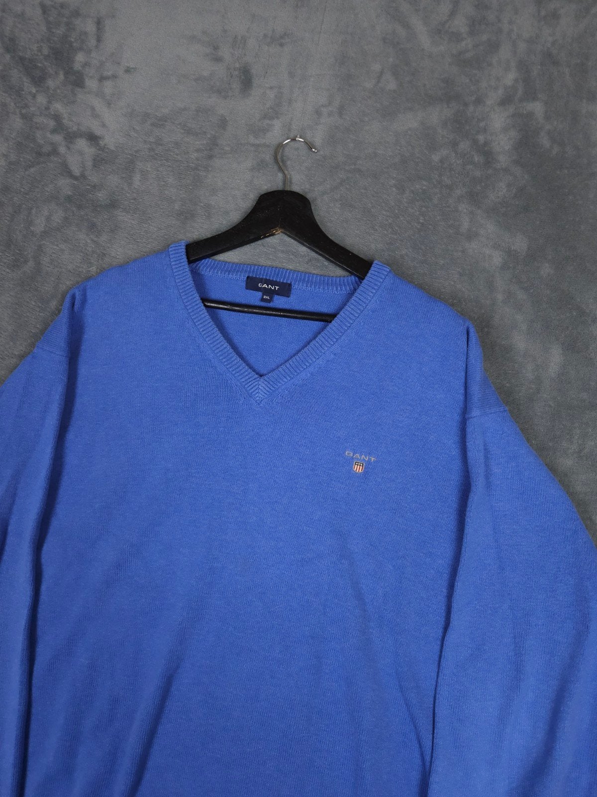 Gant Trui V Hals 3XL Blauw Gebreid Pullover, ., GANT, Overige maten, Zo goed als nieuw