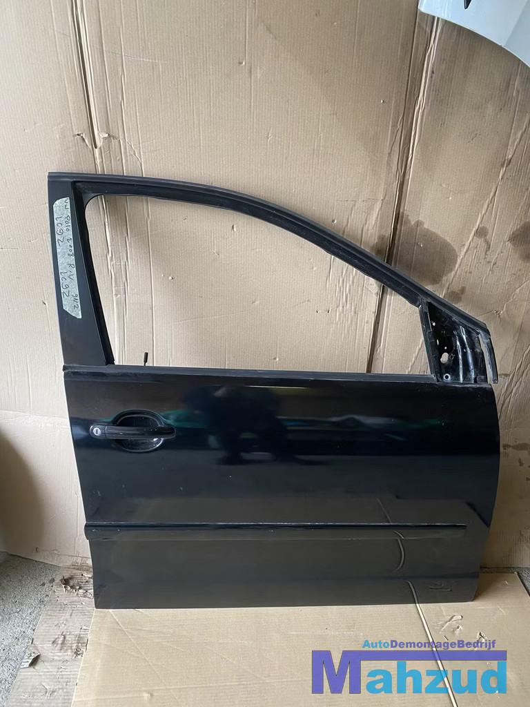 VW POLO 9N2 Zwart LC9Z Rechts rechter voor deur portier, Gebruikt, Volkswagen AG, Volkswagen, Deur
