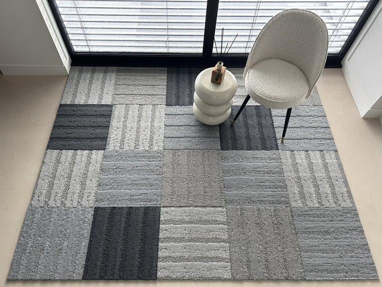 Mix van grijze goedkope tapijttegels 50x50cm, Huis en Inrichting, Stoffering | Vloerbedekking, 75 m² of meer, Nieuw, Ophalen of Verzenden
