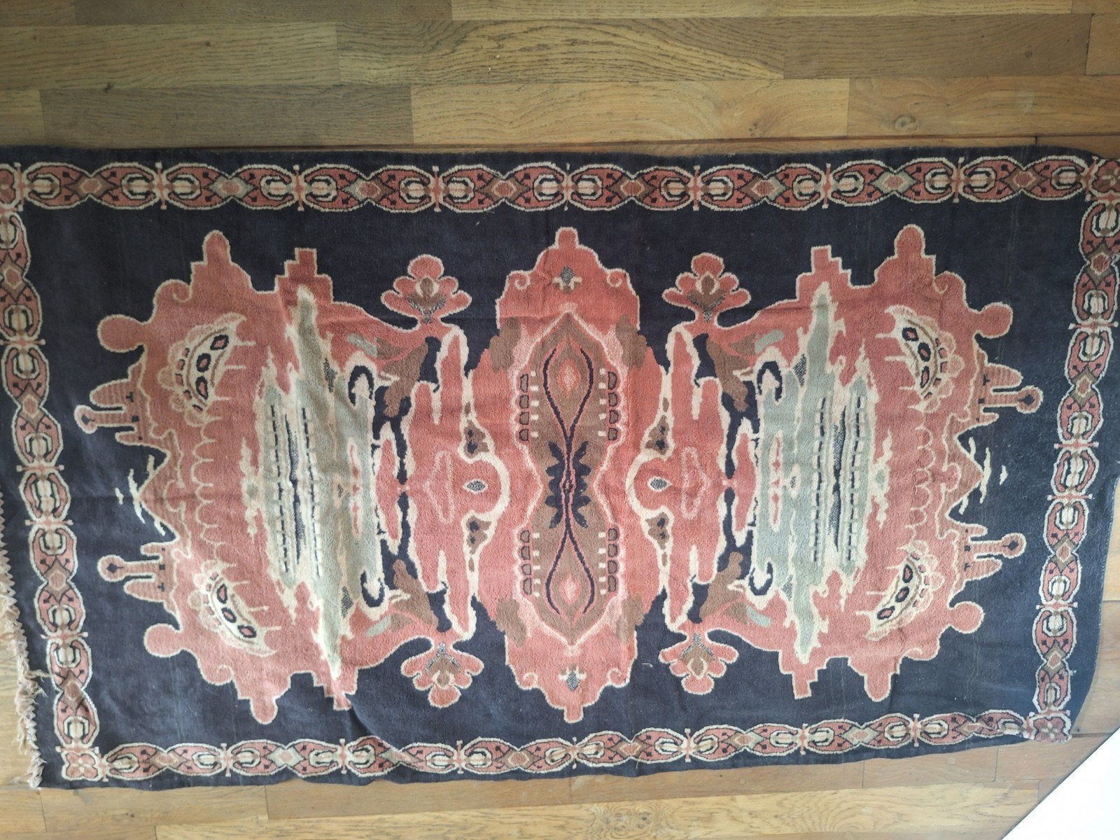 Kleed Amsterdamse School 140x80cm, 100 tot 150 cm, Bruin, Rechthoekig, Amsterdamse School