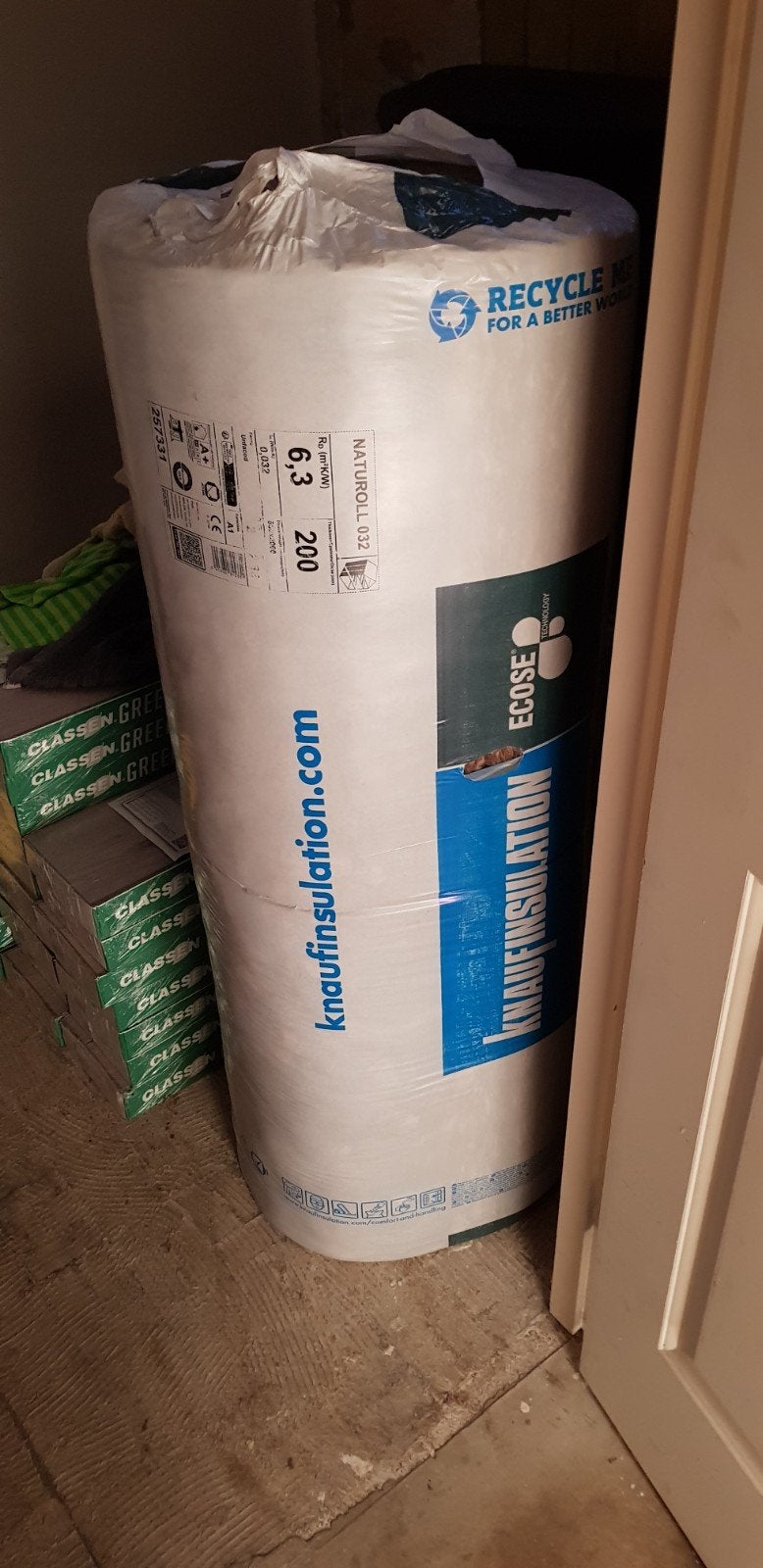 glaswol  2000x580x200mm, Ophalen, Dakisolatie, 12 cm of meer, Nieuw