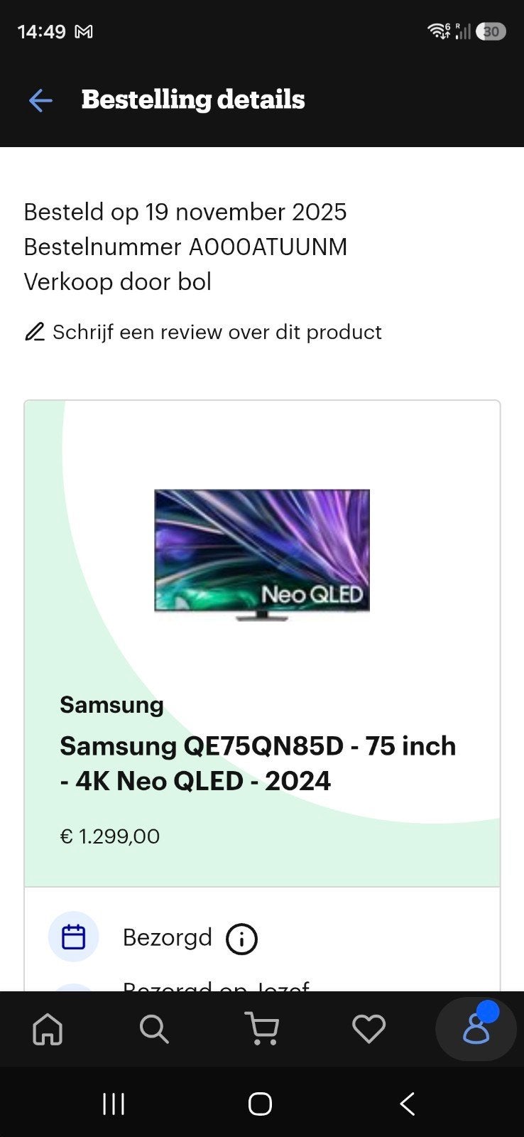 Samsung 75 inch 4K Neo QLED Smart TV, QLED, Ophalen of Verzenden, Zo goed als nieuw, Samsung