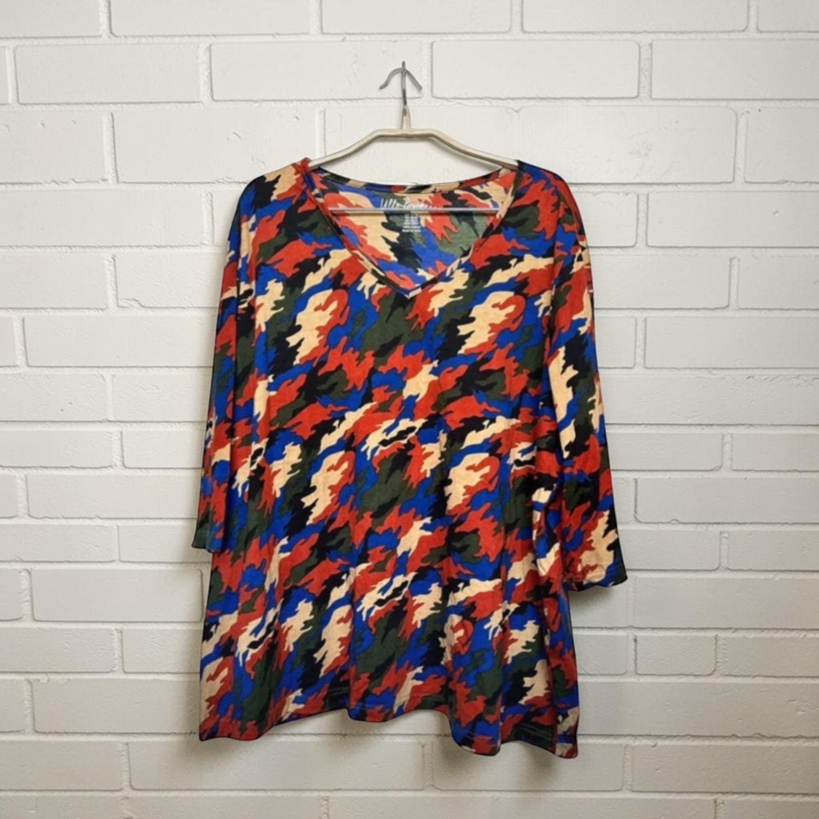 Ulla Popken Top Maat 46/48 Multikleur Camouflage Longsleeve, Kleding | Dames, Maat 46/48 (XL) of groter, Up, Up, Zo goed als nieuw