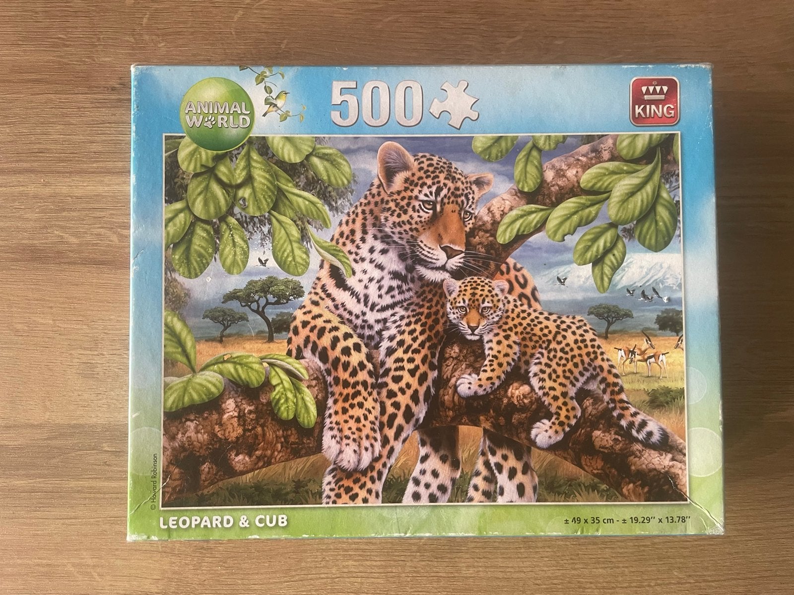 King Legpuzzel 500 stukjes - Leopard & Cub, Hobby en Vrije tijd, Ophalen of Verzenden, 500 t/m 1500 stukjes, Gebruikt, Legpuzzel