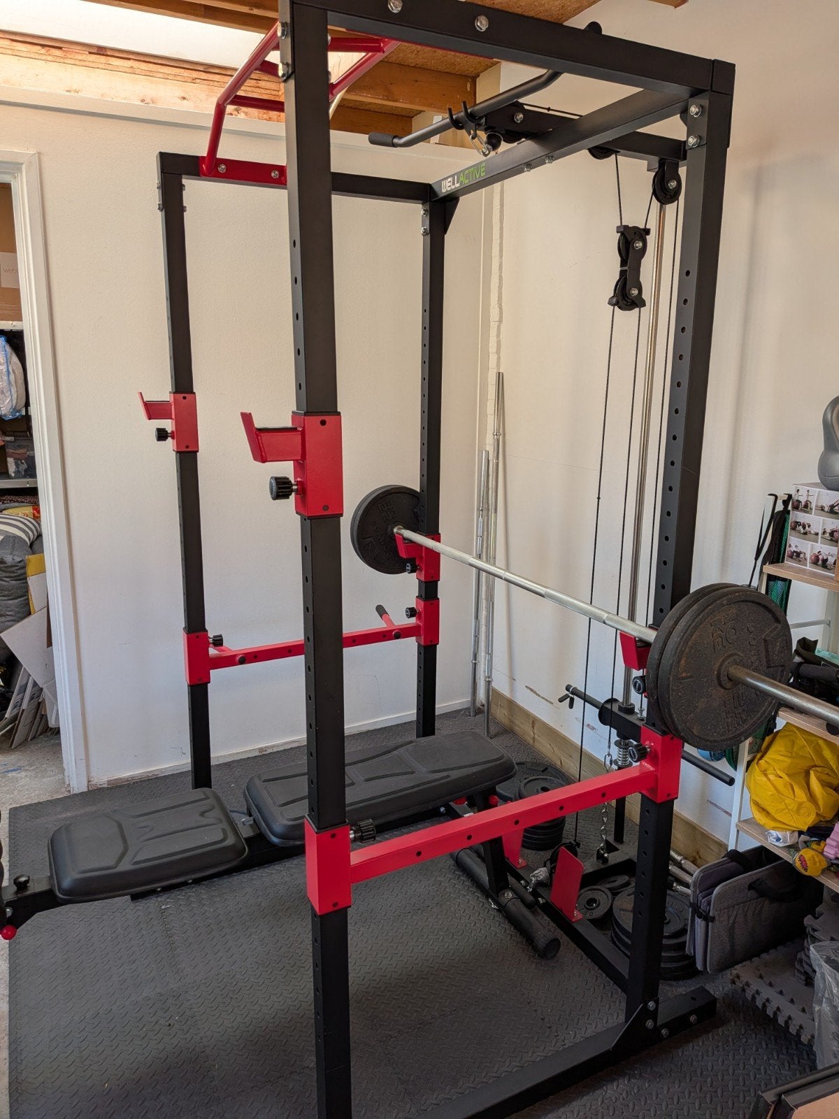 Power Rack, Halterbank en Gewichten, Sport en Fitness, Ophalen, Krachtstation