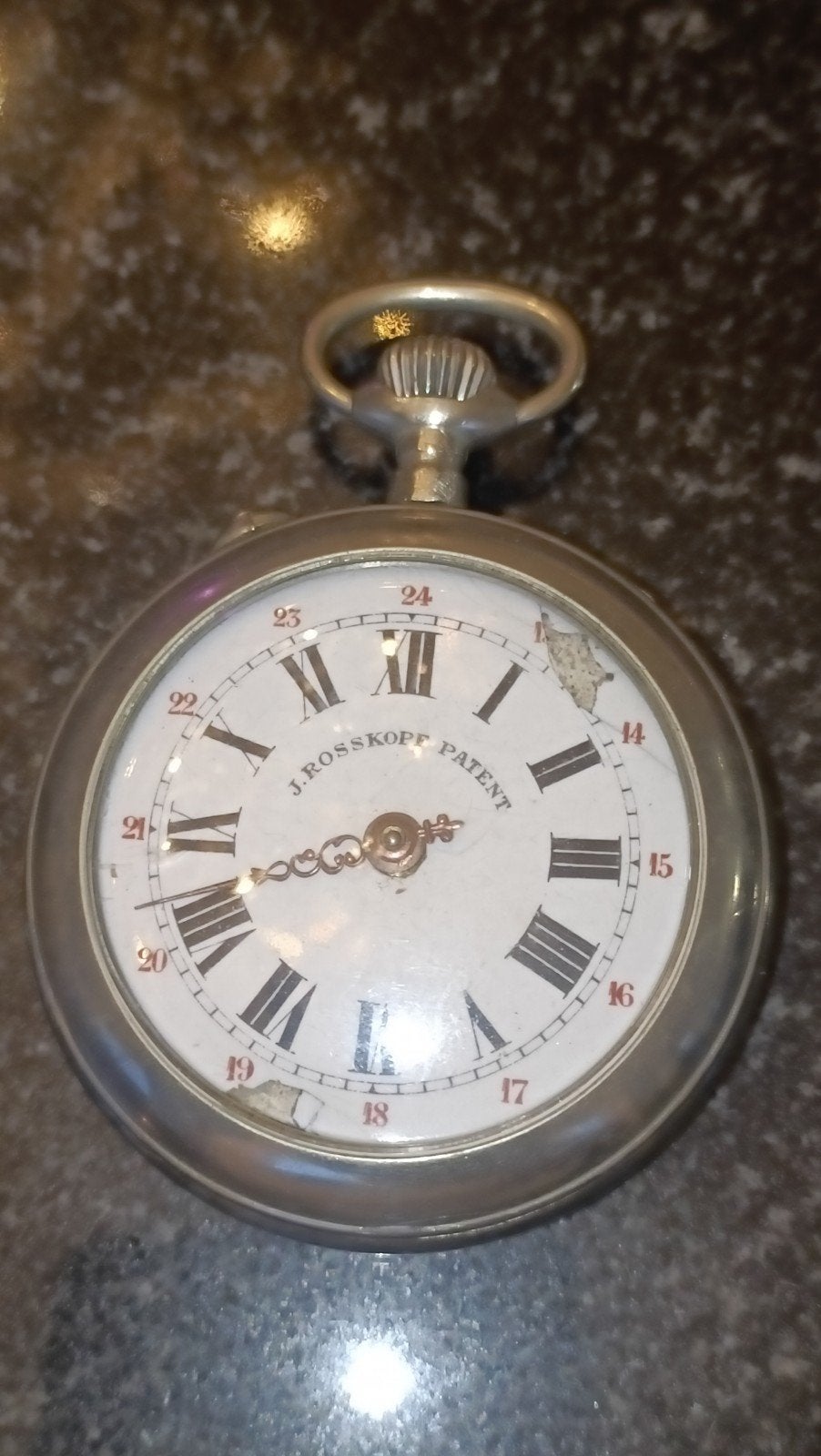 Antiek zilveren zakhorloge Rosskopf - loopt, mist wijzer, Sieraden, Tassen en Uiterlijk, Horloges | Antiek, Overige merken, Zakhorloge