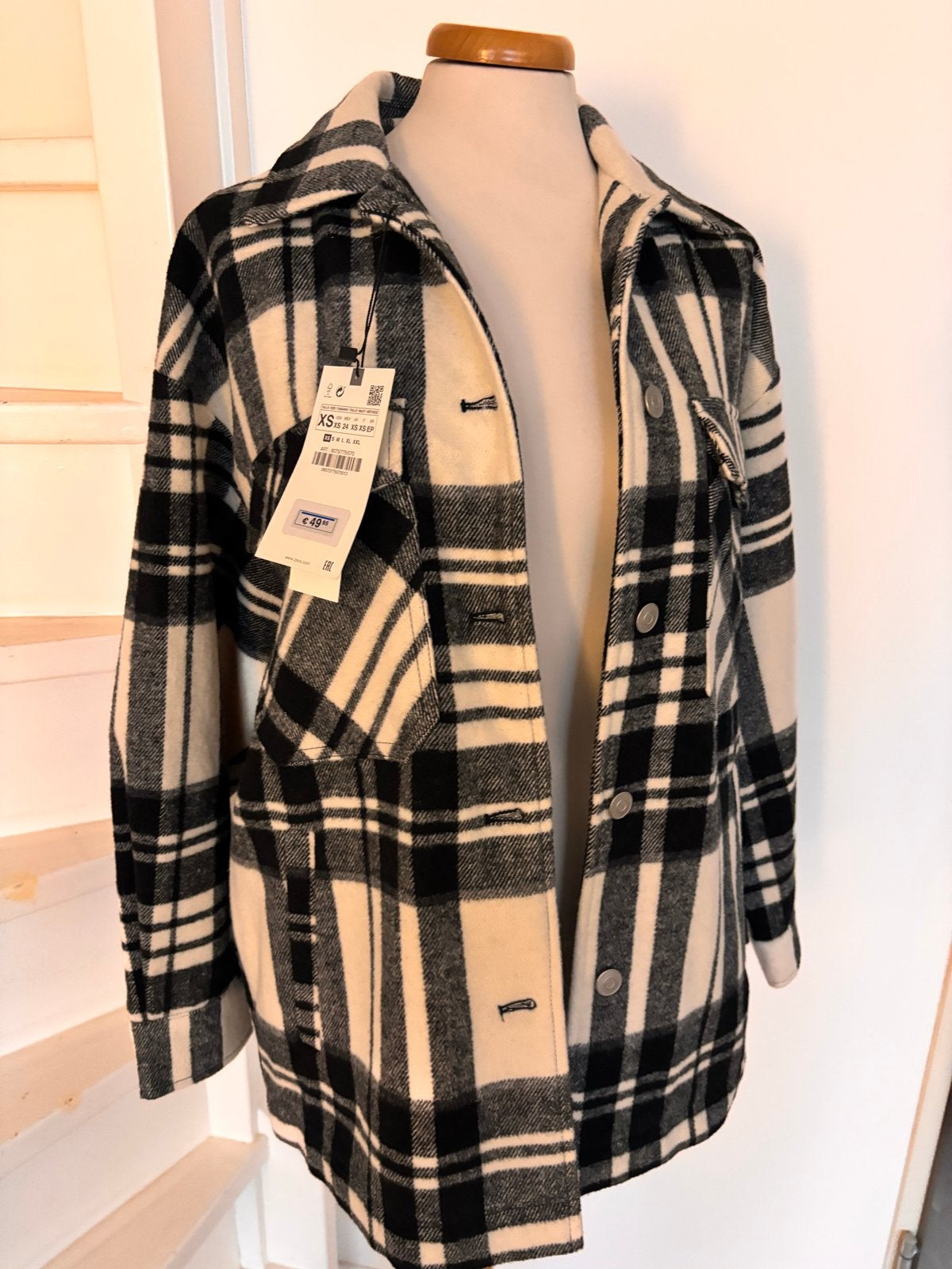 Zara Oversized Geruite Overjas Maat XS - Nieuw met kaartje, Ophalen of Verzenden, Nieuw, Maat 34 (XS) of kleiner, Meerkleurig