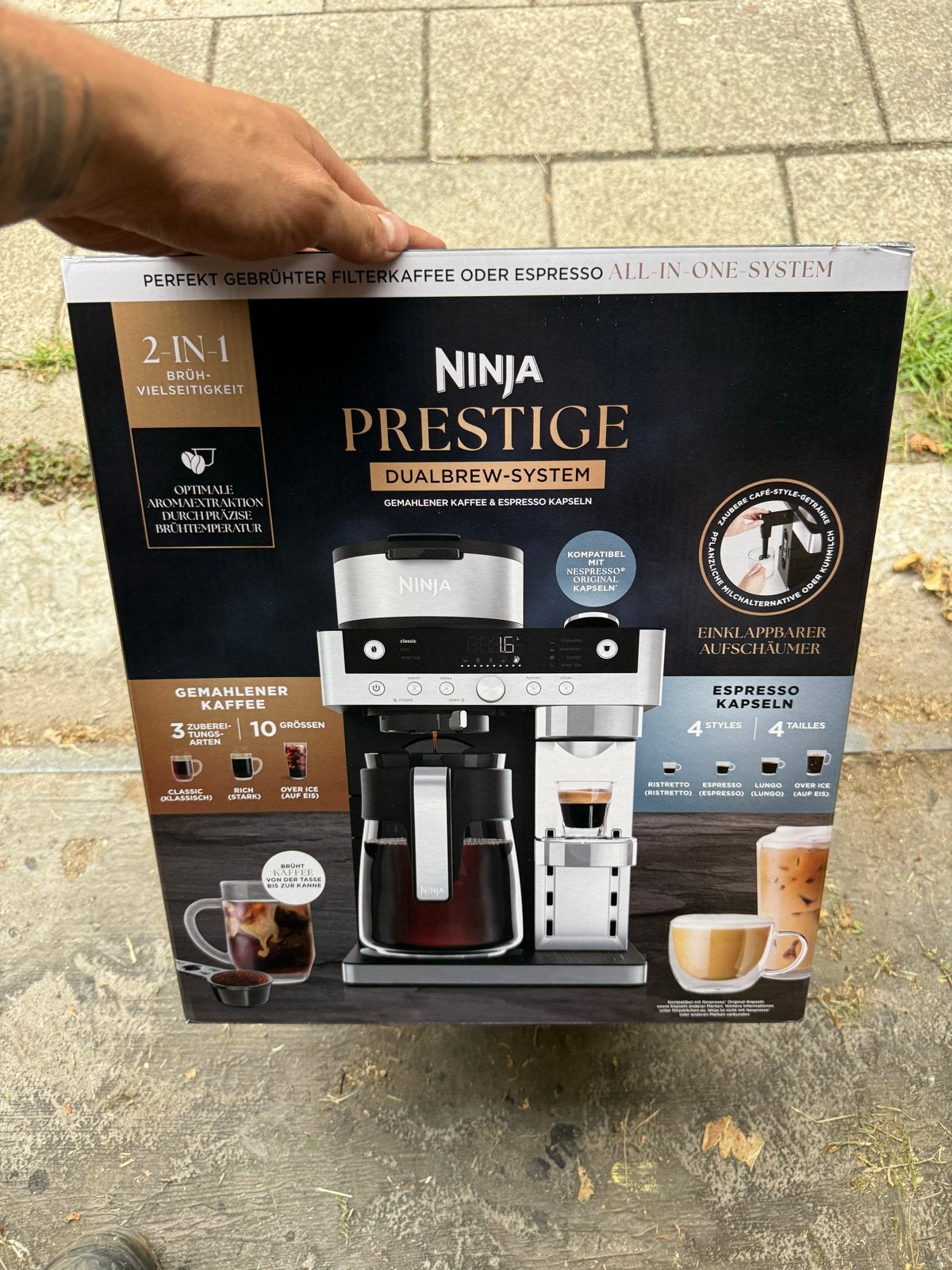 Ninja Prestige DualBrew-systeem Koffiezetapparaat & Espresso, Afneembaar waterreservoir, 10 kopjes of meer, Nieuw, Gemalen koffie