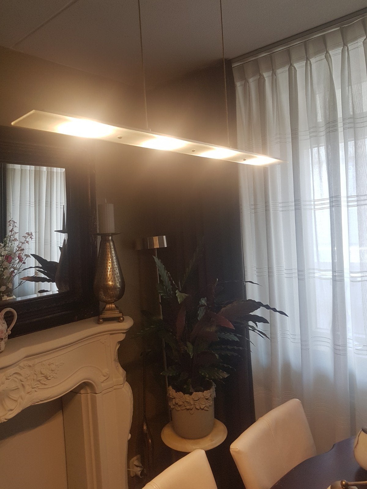 Moderne hanglamp van glas met ledlampjes., Ophalen, Glas