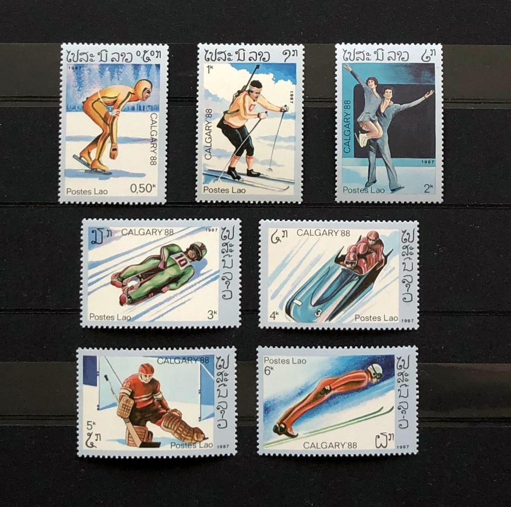 Laos Postfris 1987 Olympische Winterspelen Calgary 1988, Verzenden, Postfris, Sport