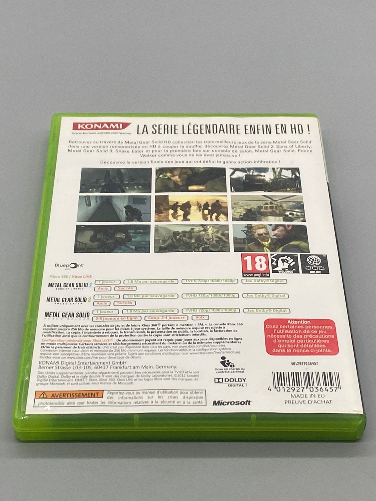 Metal Gear Solid HD Collection Xbox 360 - Lees Beschrijving, Avontuur en Actie, Vanaf 18 jaar, Www.konami.com, 1 speler