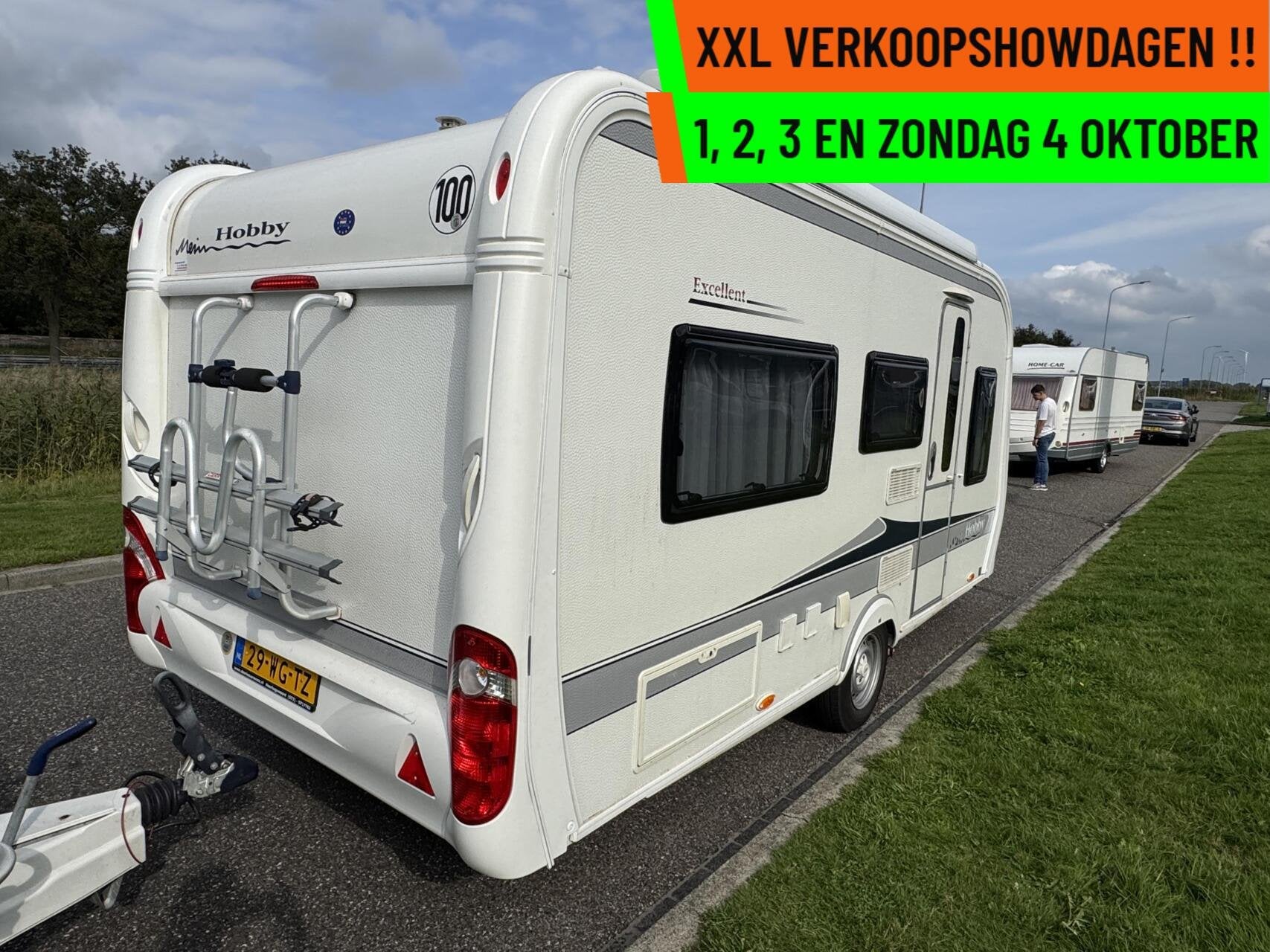 Hobby 460 LU EXCELLENT, ENKELE BEDDEN, RONDZIT, MOVER.LUIFEL, Caravans en Kamperen, Rondzit, Hobby, Bedrijf, Hordeur