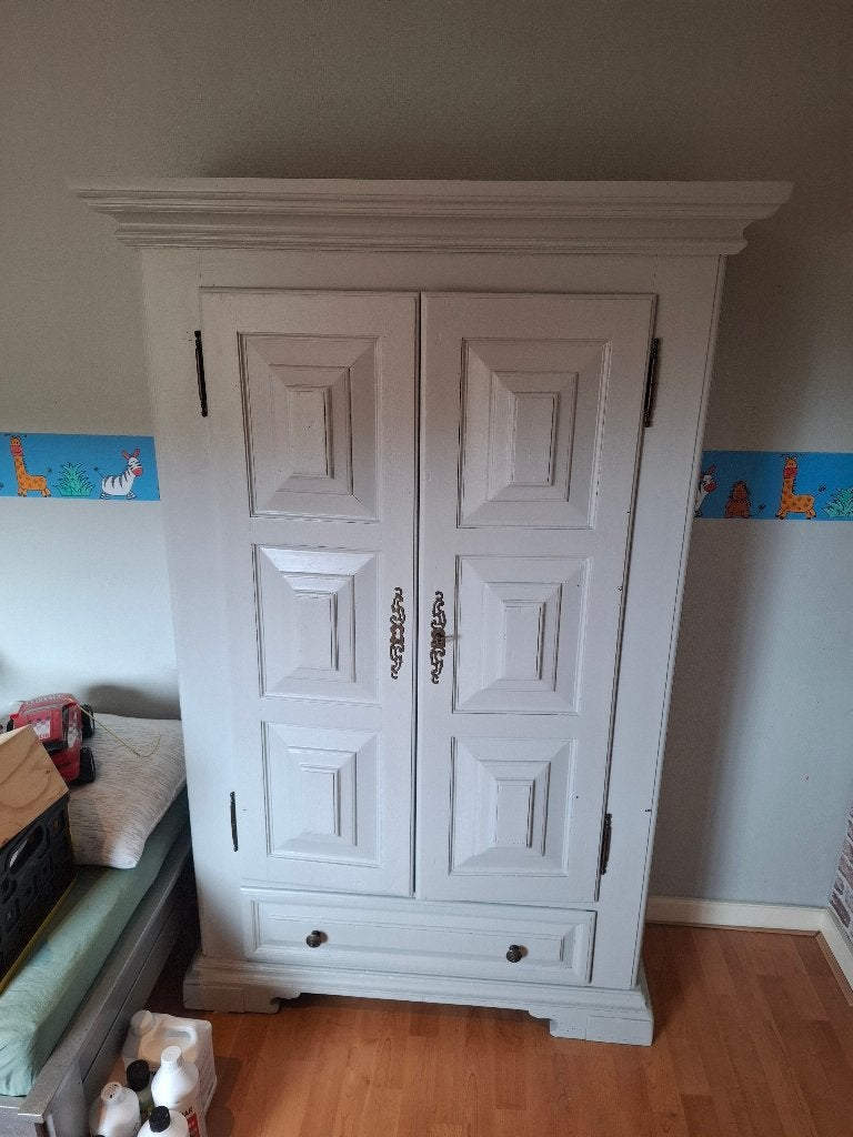 Vintage Kledingkast met Lade - Grijs, Antiek en Kunst, Antiek | Meubels | Kasten, Ophalen