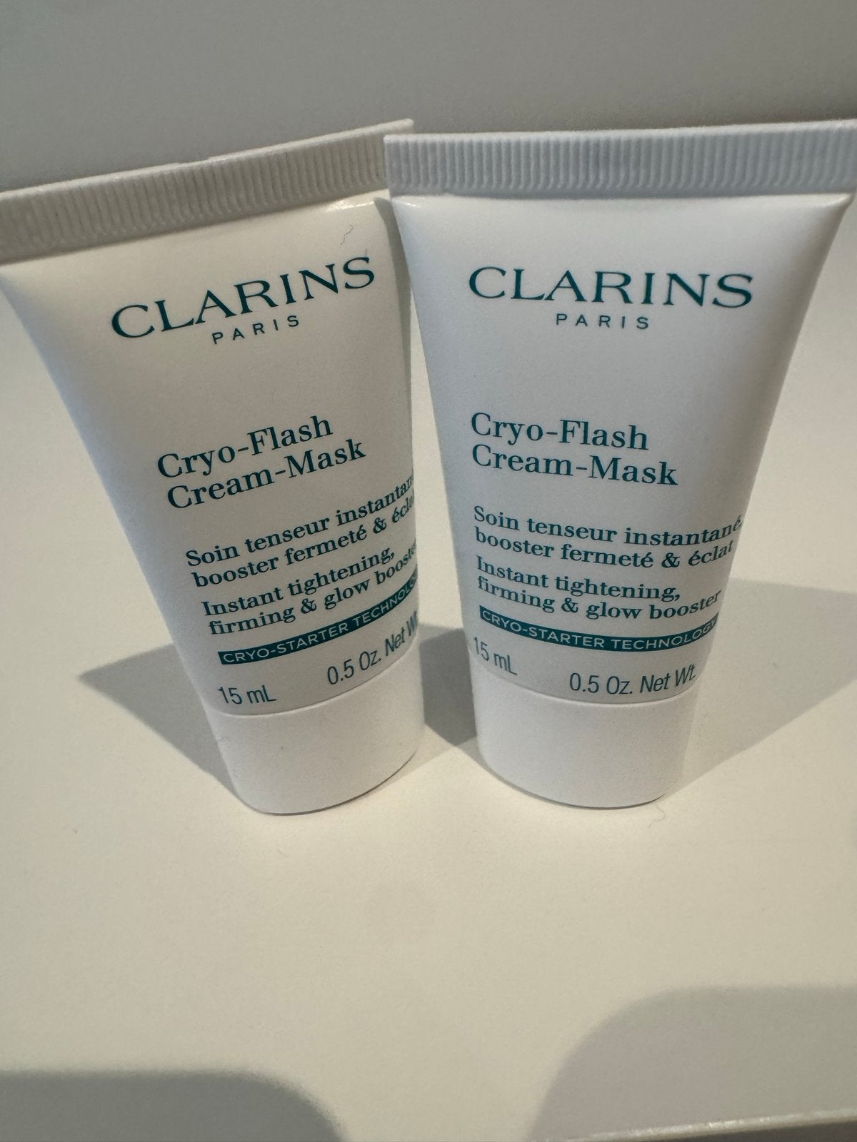 Clarins Cryo-Flash Cream-Mask (2x 15ml), Ophalen of Verzenden, Nieuw, Gehele gezicht, Verzorging
