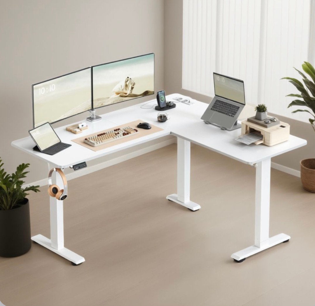 Zit sta hoek bureau elektrisch in hoogte 160x140 nieuw, Ophalen of Verzenden, Elektrisch, Zo goed als nieuw