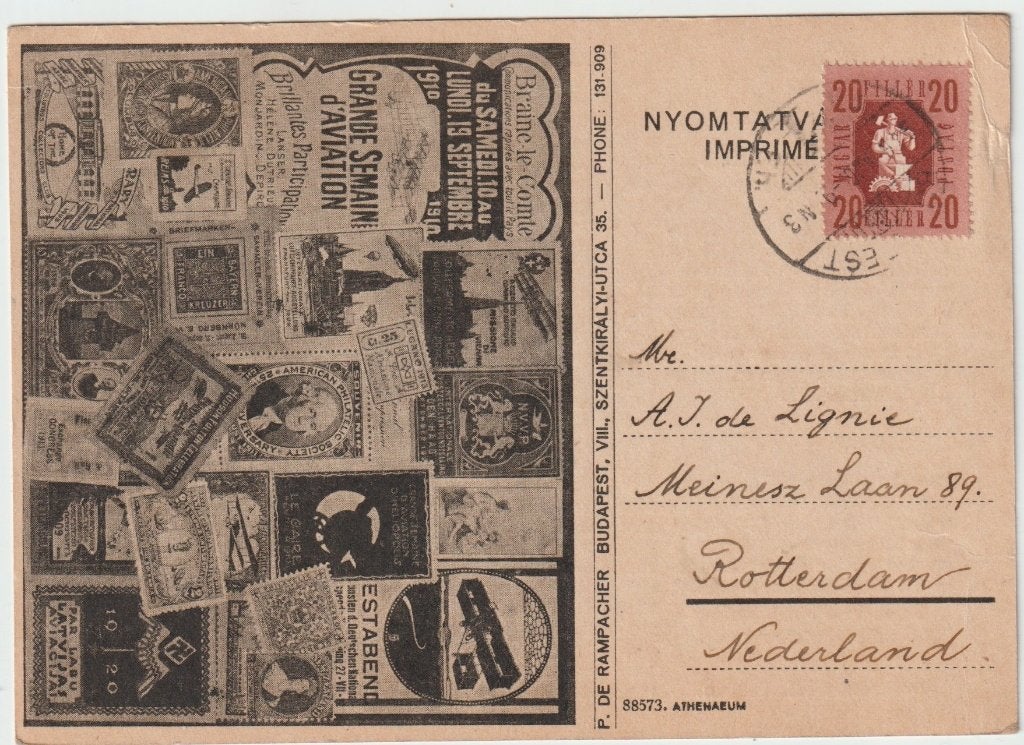 Hongarije. 1946 kaart postzegelhandelaar., Postzegels en Munten, Brieven en Enveloppen | Buitenland, Ophalen of Verzenden, Briefkaart