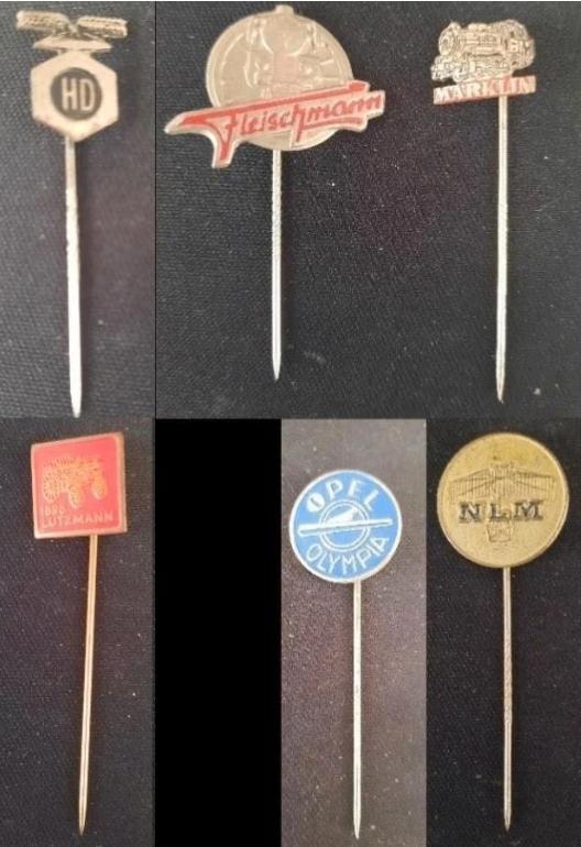 6 oude speldjes, Verzamelen, Speldjes, Pins en Buttons, Ophalen of Verzenden, Gebruikt, Transport, Speldje of Pin