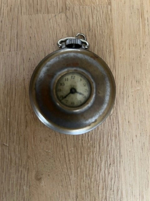 Oud zakhorloge met klein uurwerk display., Ophalen of Verzenden, Overige materialen, Zakhorloge, Overige merken
