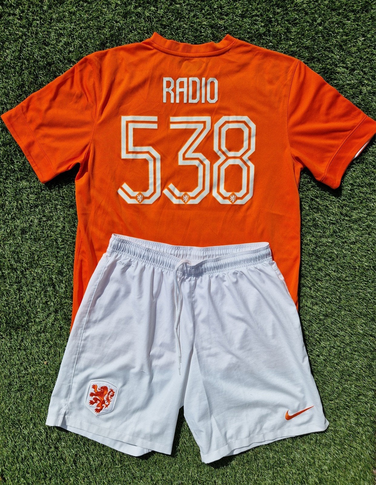Nederlands elftal KNVB tenue 2014 Oranje broekje + shirt L, Maat 52/54 (L), Nike, Oranje, Ophalen of Verzenden