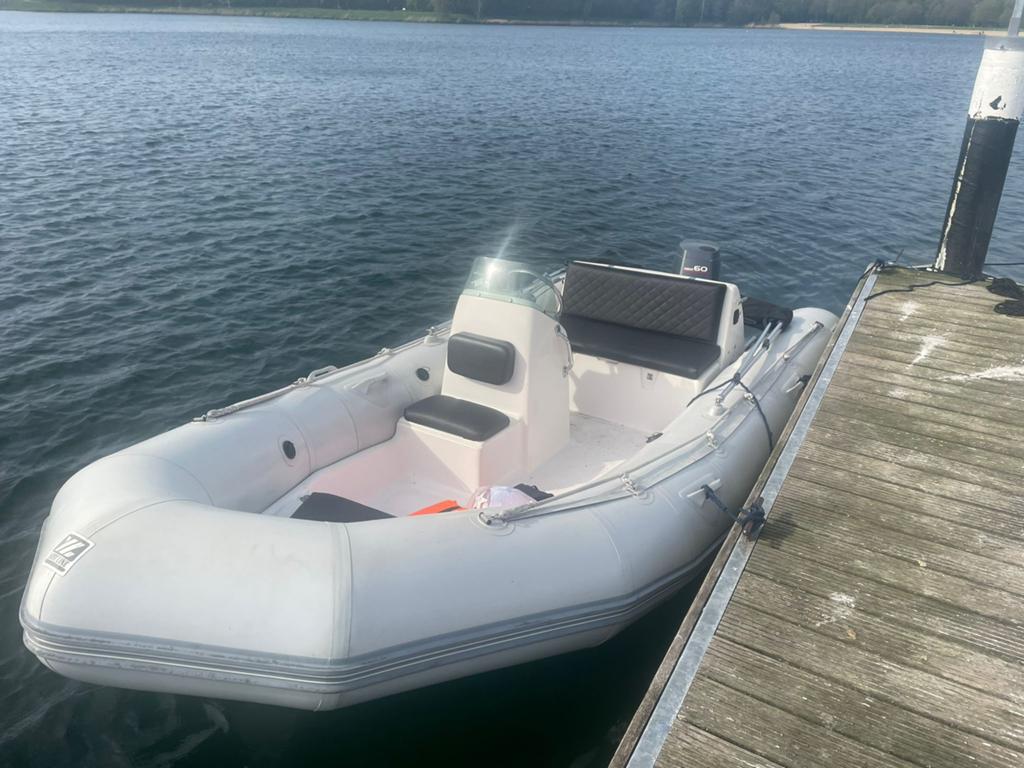 Zodiac YL500RL RIB met Yamaha 60pk buitenboordmotor, Watersport en Boten, Rubberboten, Gebruikt, PVC, Zodiac, Ophalen