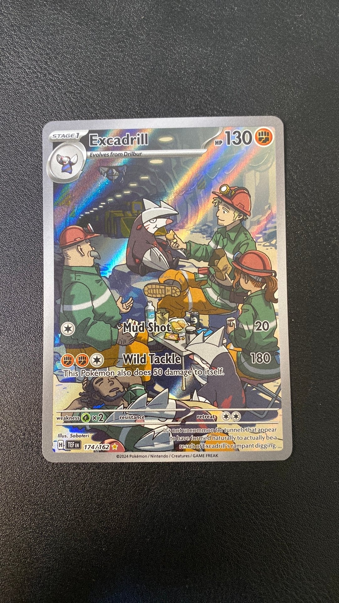 Pokemon excadrill 174 full art temporal forces, Ophalen of Verzenden, Zo goed als nieuw, Losse kaart