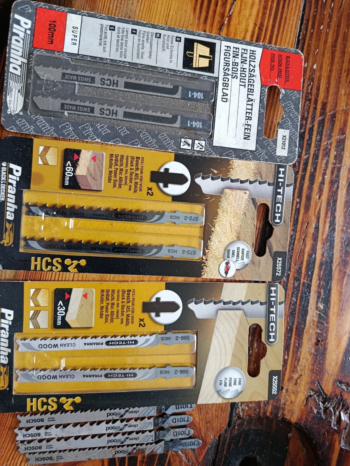 Diverse decoupeerzaagbladen voor hout en kunststof, Ophalen, Decoupeerzaag, Nieuw, Piranha, Bosch