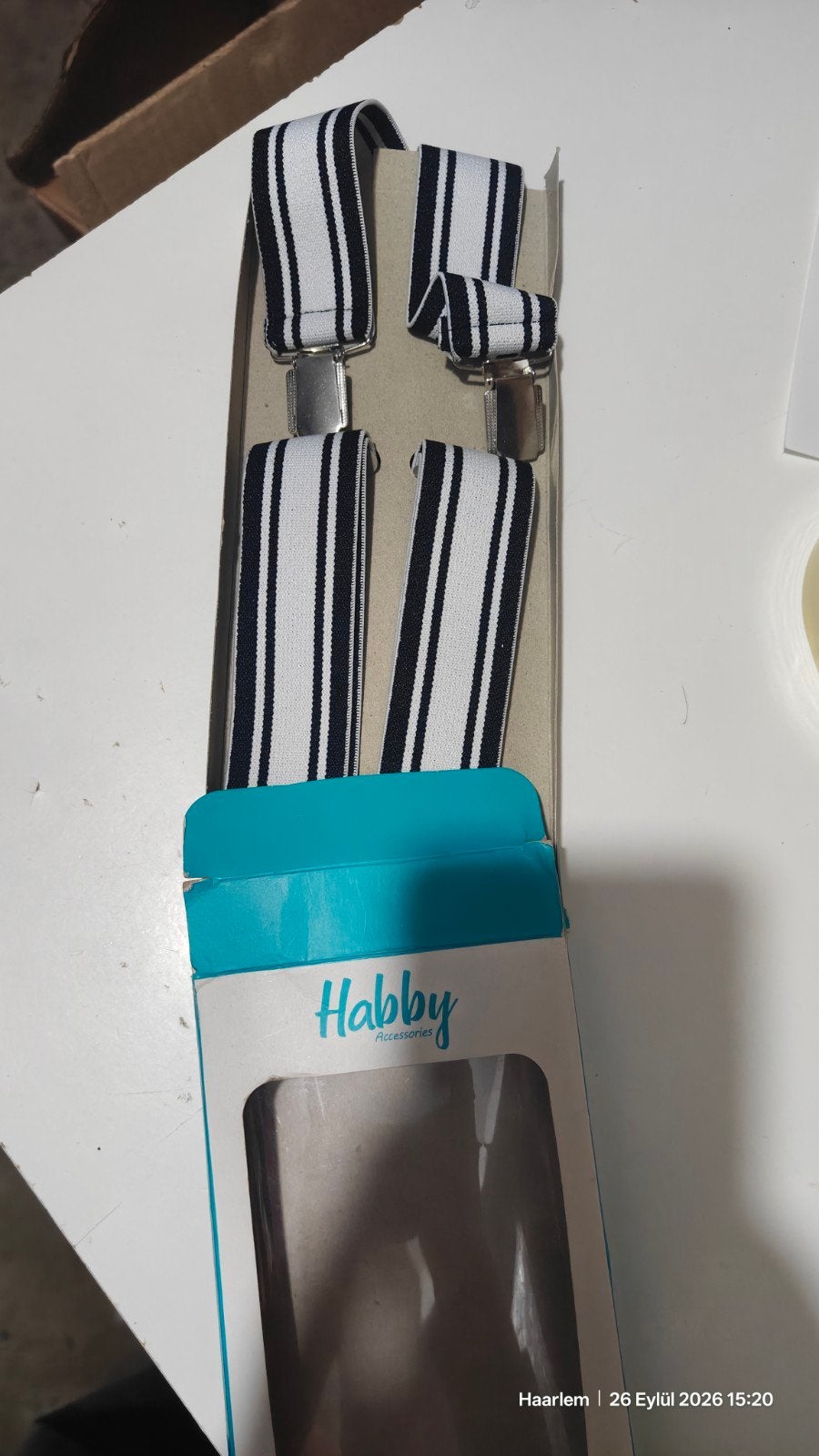 Nieuwe Habby Bretels Zwart-Wit Gestreept, Habby, Ophalen of Verzenden, Nieuw