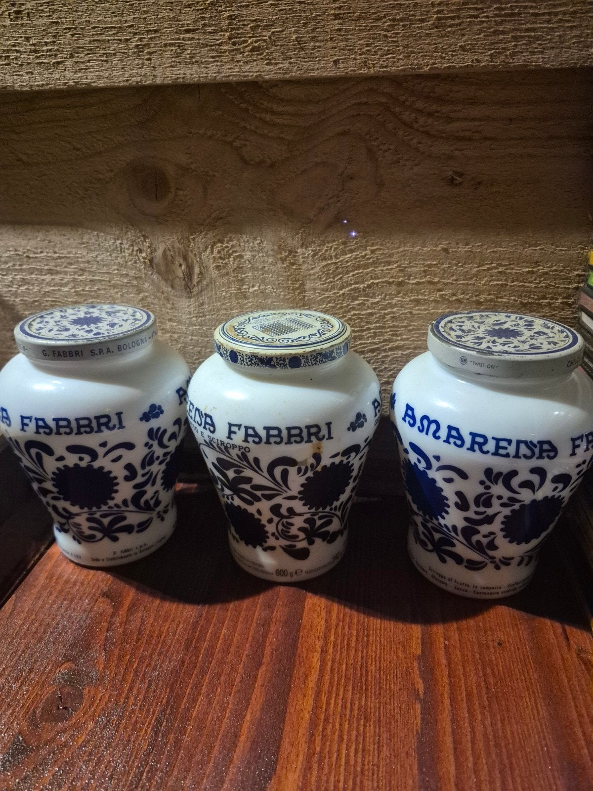 Set van 3 Vintage Fabbri Amarena Kersen Potten, Ophalen of Verzenden
