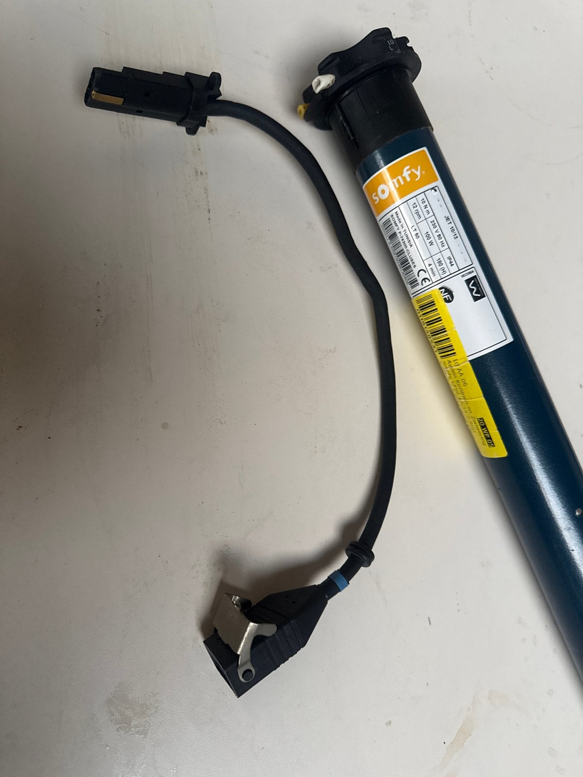 Somfy JET 10/13 Rolluikmotor - Elektrische Bediening, Gebruikt, Overige kleuren, Ophalen of Verzenden, Minder dan 100 cm