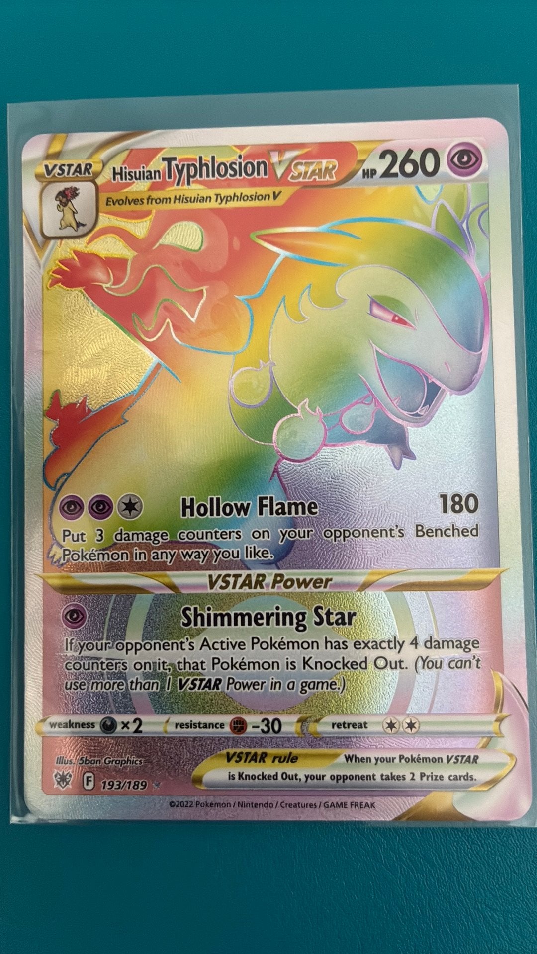 Hisuian Typhlosion Vstar 193 rainbow - Astral Radiance, Ophalen, Zo goed als nieuw