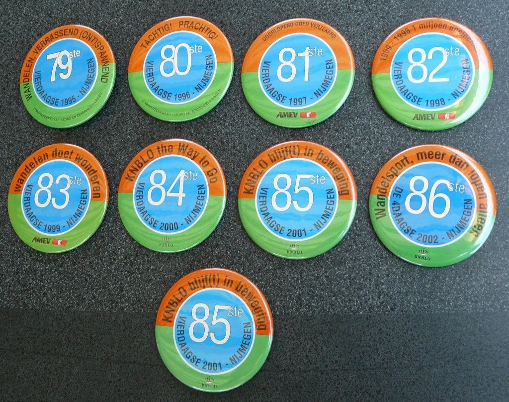 Nijmeegse Vierdaagse Buttons (KNBLO) 4 daagse Nijmegen, Ophalen of Verzenden, Zo goed als nieuw, Overige typen