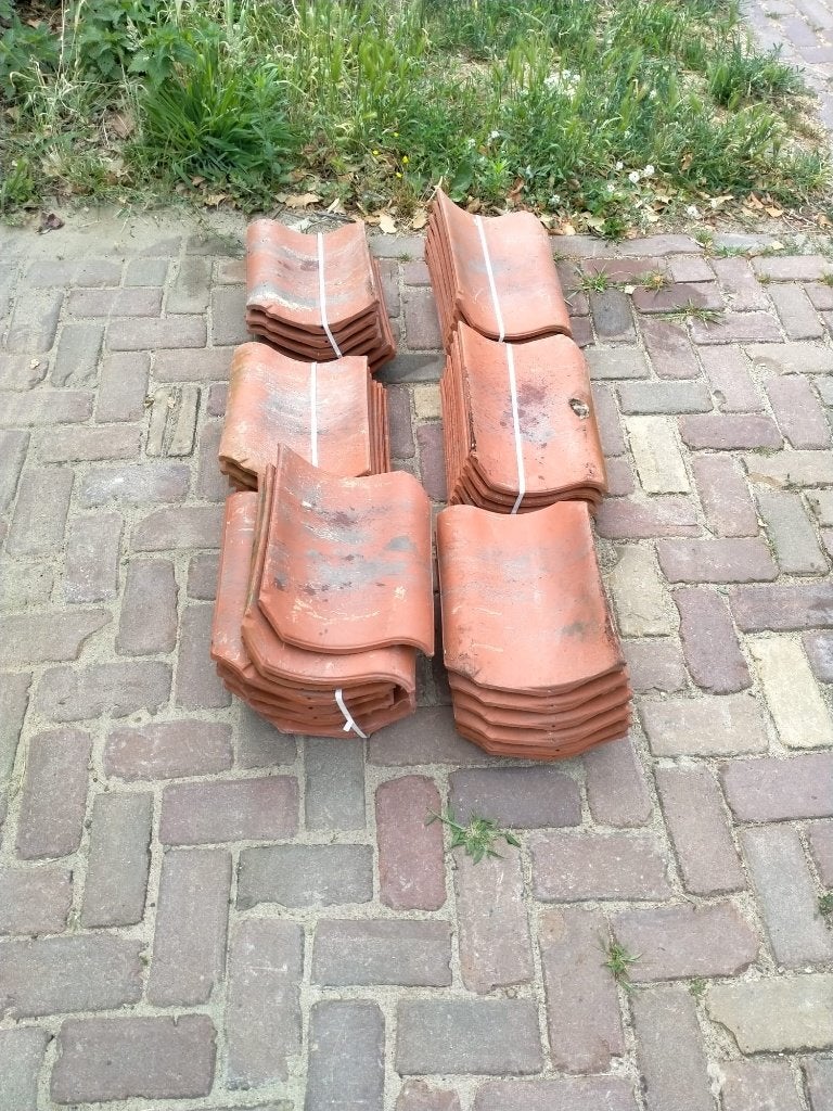 Monier oude holle keramische dakpan rood gesmoord, Ophalen, Steen of Klei, Nieuw, Minder dan 5 m²