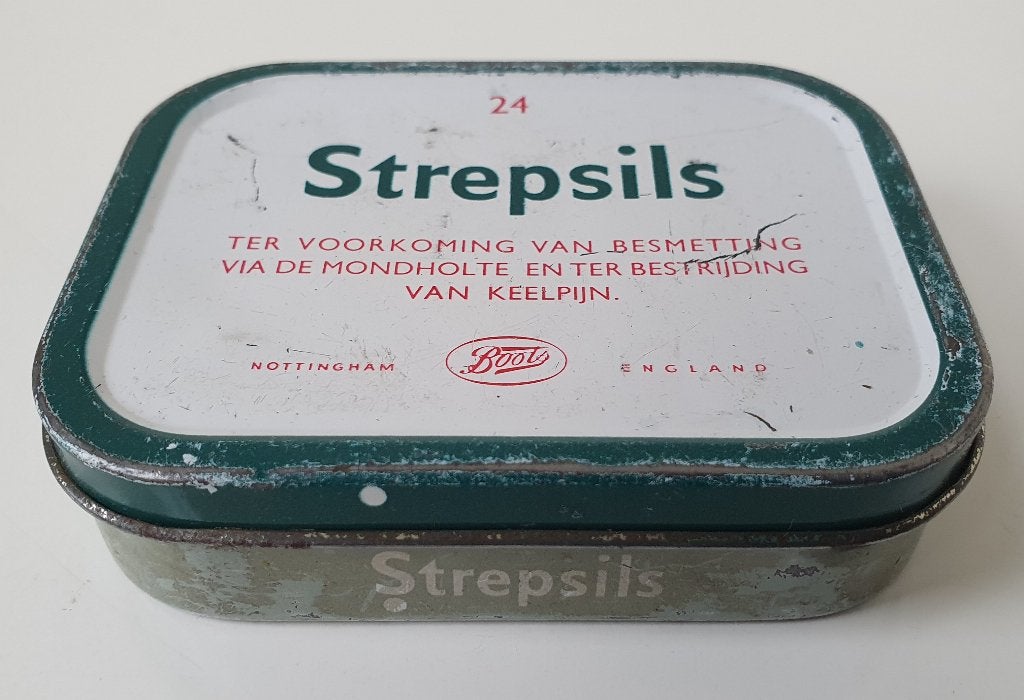 Mooi oud blikje van Strepsils, slechts €2,50 verzendkosten!, Verzamelen, Verzenden, Gebruikt, Overige