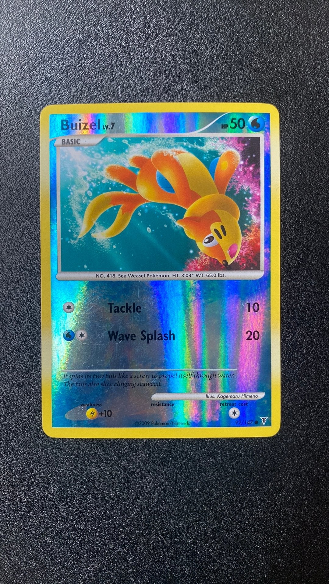 Pokemon buizel lv 7 92/147 reverse holo supreme victors, Ophalen of Verzenden, Gebruikt, Losse kaart