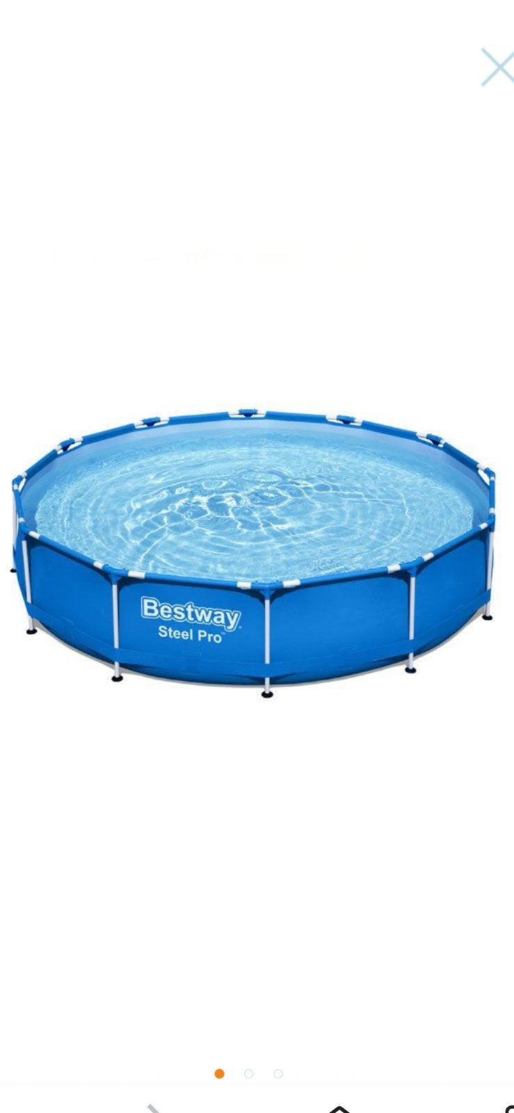 Bestway Steel Pro 366 x 76 cm incl. filterpomp en afdekzeil, Ophalen, Minder dan 80 cm, Rond, 300 cm of meer