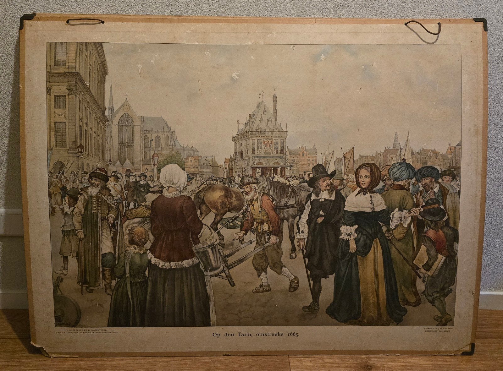 Schoolplaat: Op den Dam, omstreeks 1665, Ophalen, Geschiedenis