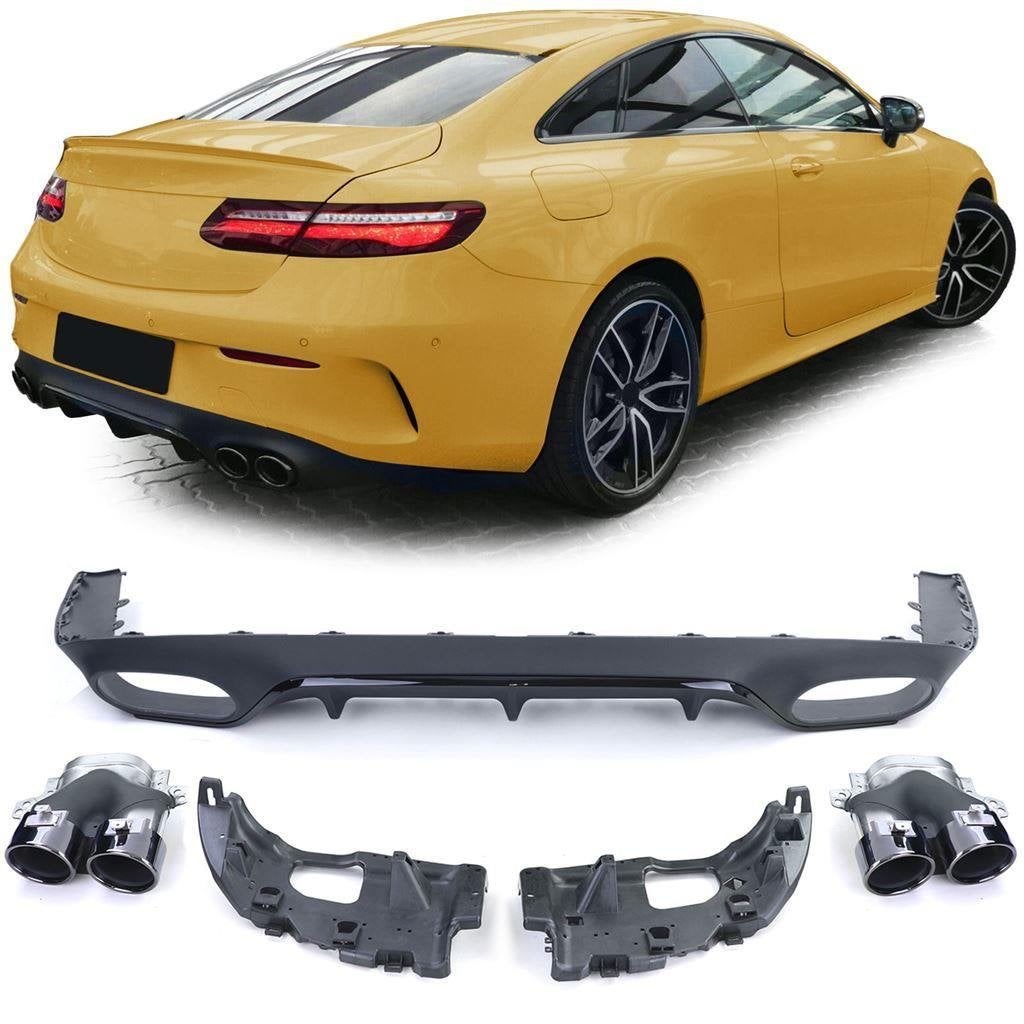 AMG Look diffuser 4 x Zwart uitlaat Mercedes C238 Coupe Cabr, Verzenden