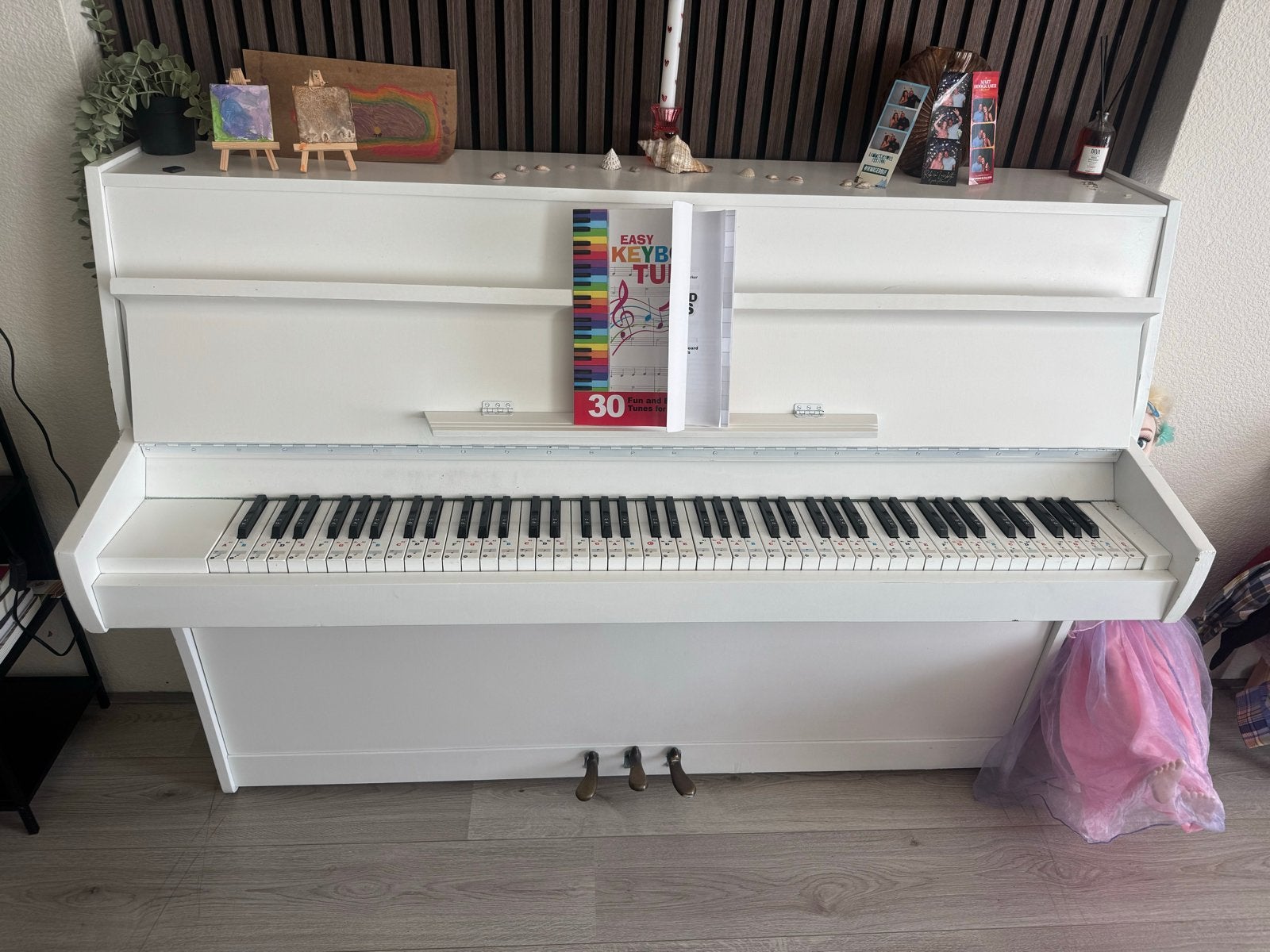 Witte piano - gerestaureerd, Ophalen, Zo goed als nieuw, Wit, Piano