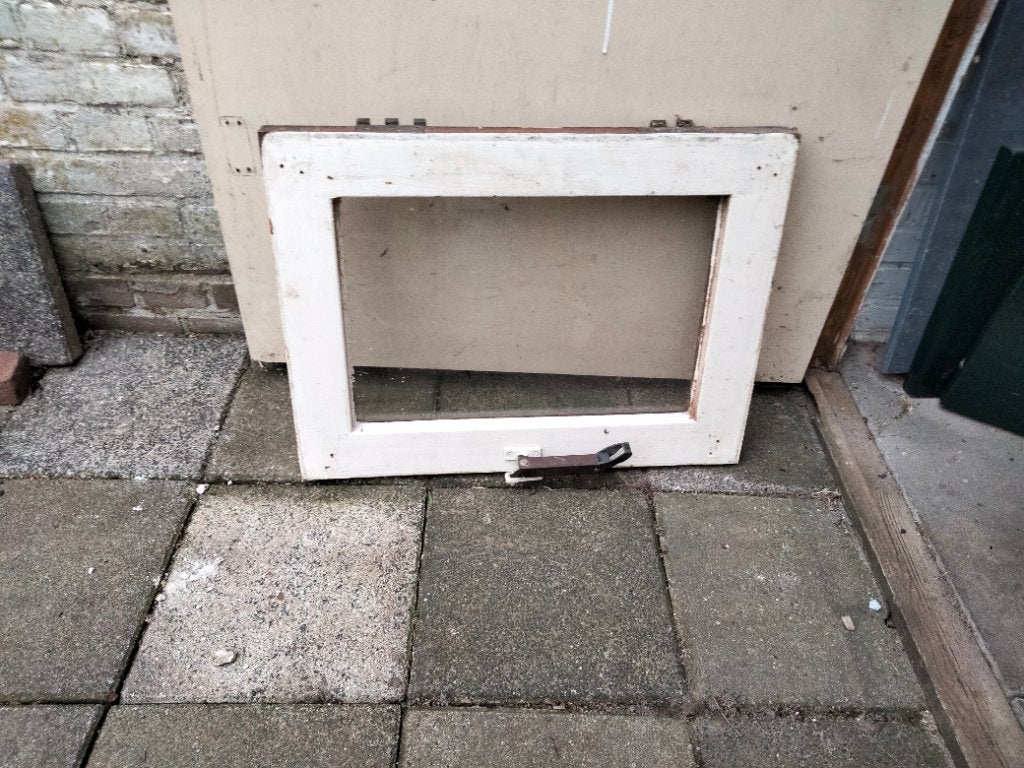 Klapraampje enkel glas, Ophalen, Gevelraam of Ruit, Gebruikt, Minder dan 80 cm