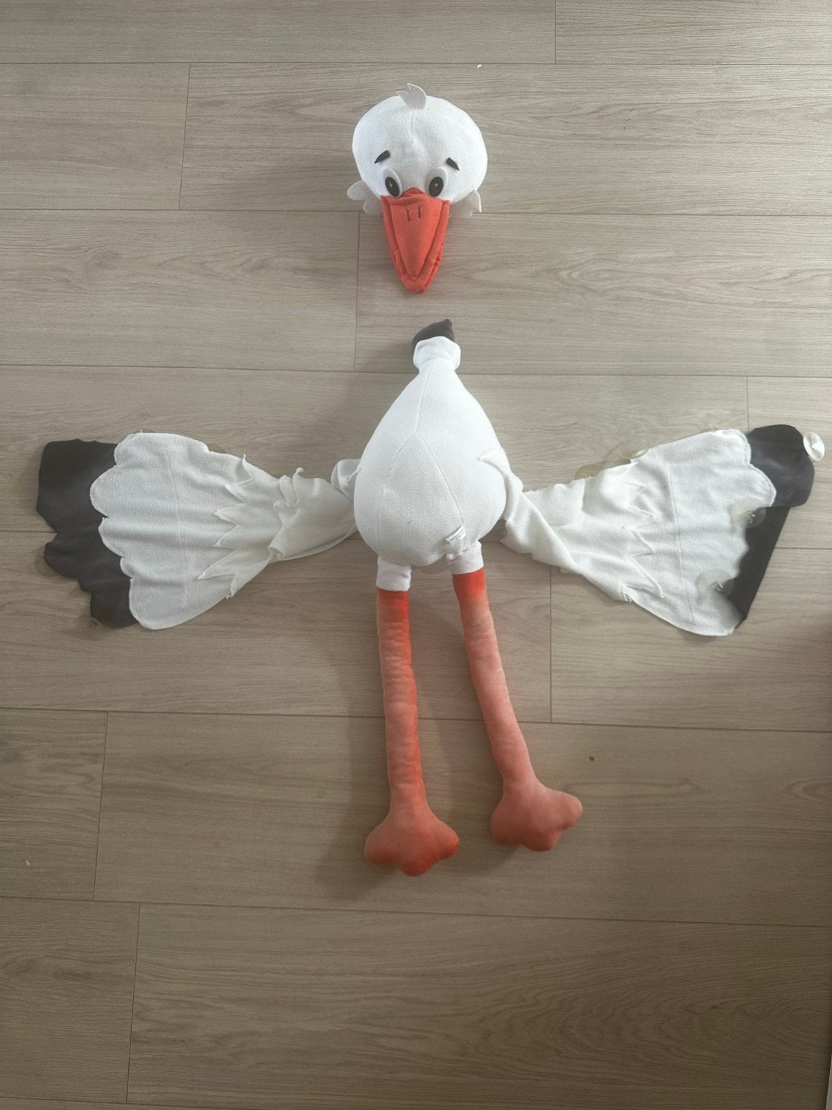 Ooievaar knuffel met zuignappen - decoratie, Ophalen, Gebruikt, Overige typen, Middelgroot (20 tot 80 cm)