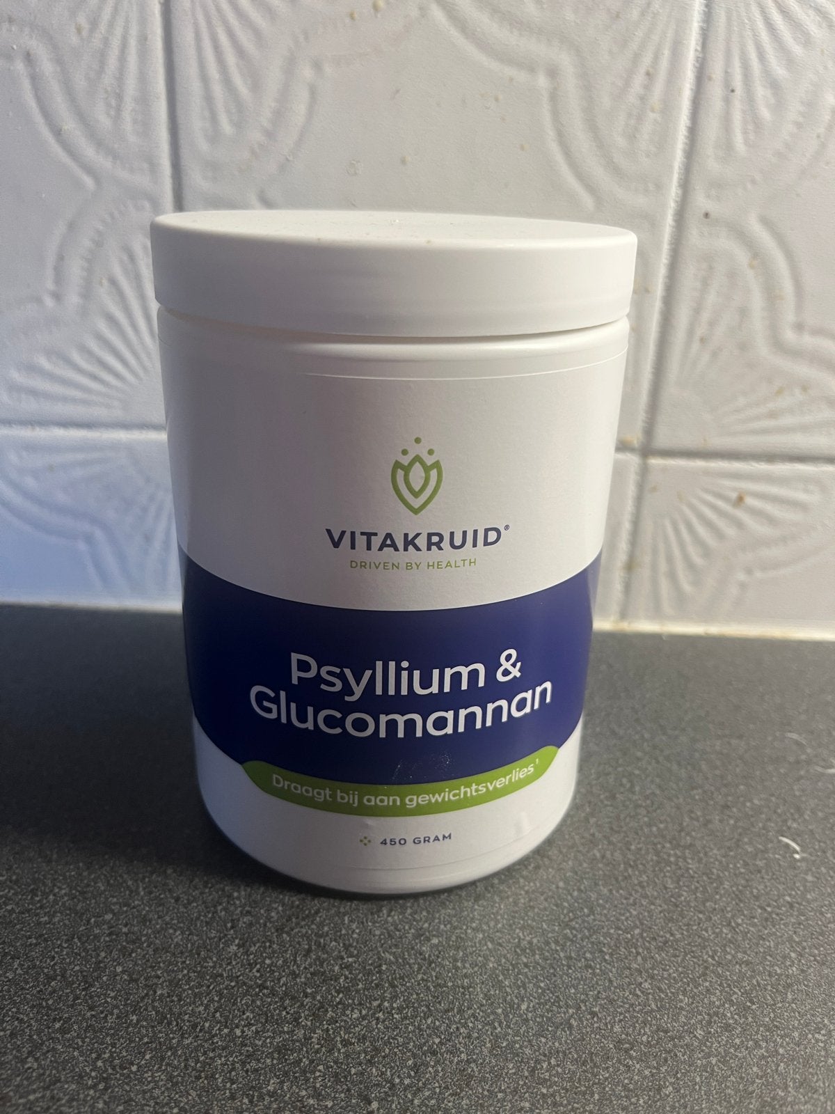 Vitakruid Psyllium & Glucomannan Poeder - 450 gram, Verzenden, Zo goed als nieuw, Poeder of Drank