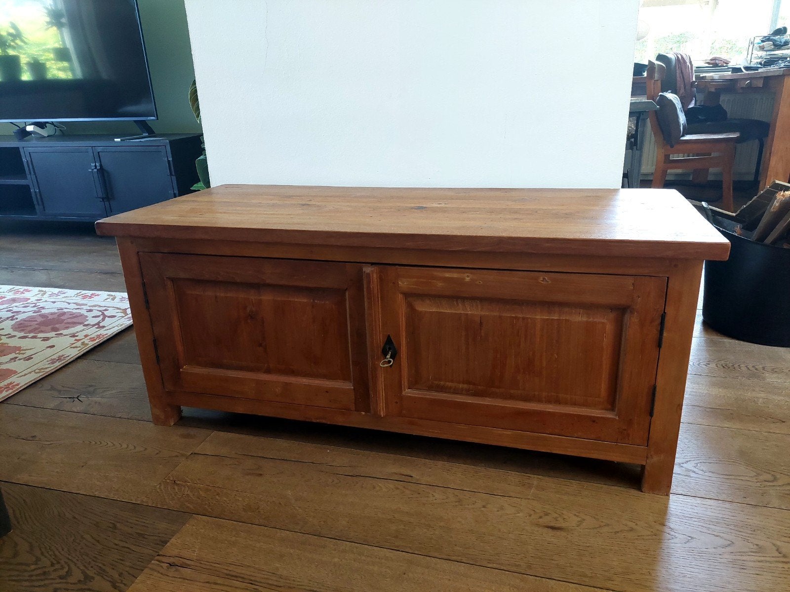 Teak TV Kast 130x50x50 in goede staat, Ophalen, Gebruikt, 100 tot 150 cm, Teakhout