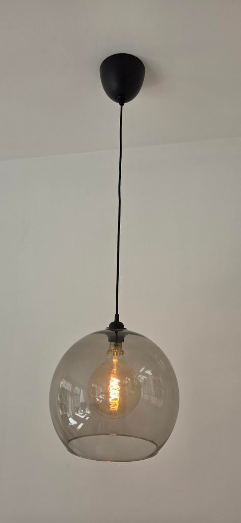 IKEA Jakobsbyn lampenkap met Rollsbo lamp en Havsdjup pendel, Ophalen of Verzenden, Zo goed als nieuw, Glas, 75 cm of meer