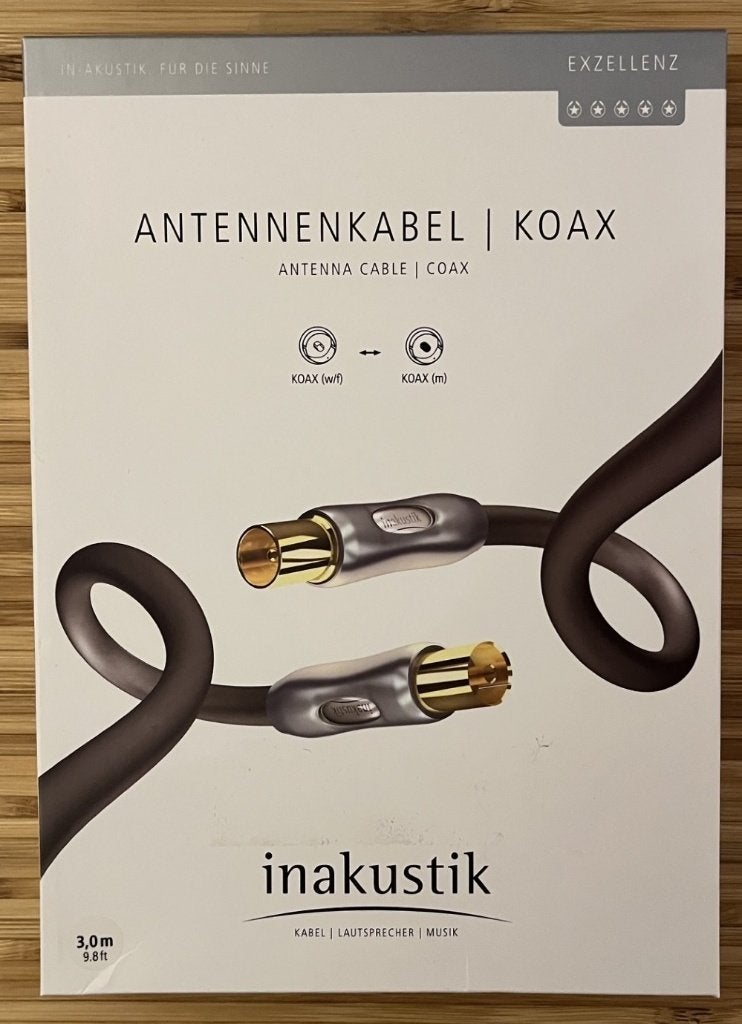 Inakustik antennekabel exzellenz serie coax 3m, Ophalen of Verzenden, Nieuw, 2 tot 5 meter, Coaxiale kabel