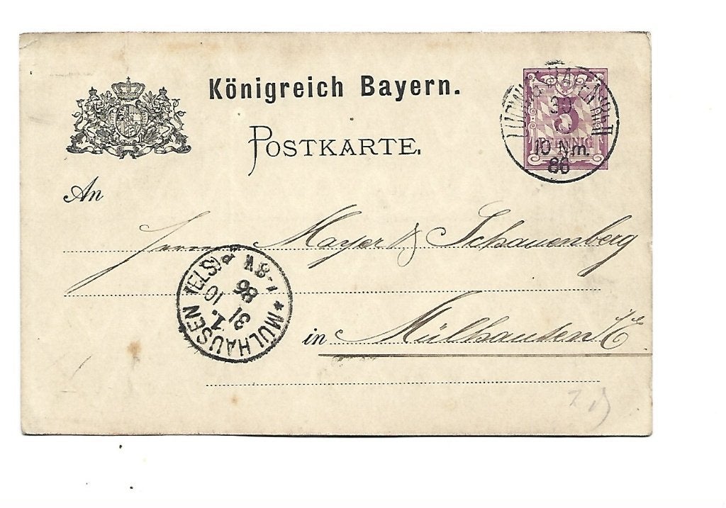 Bayern, Verzenden, Briefkaart